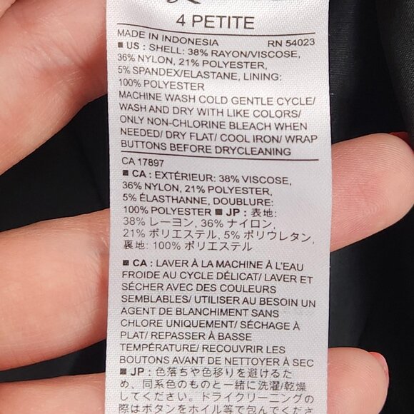 Banana Republic Jacket Womens 4P Gray Pinstripe Single Button Blazer Career - Picture 9 of 11